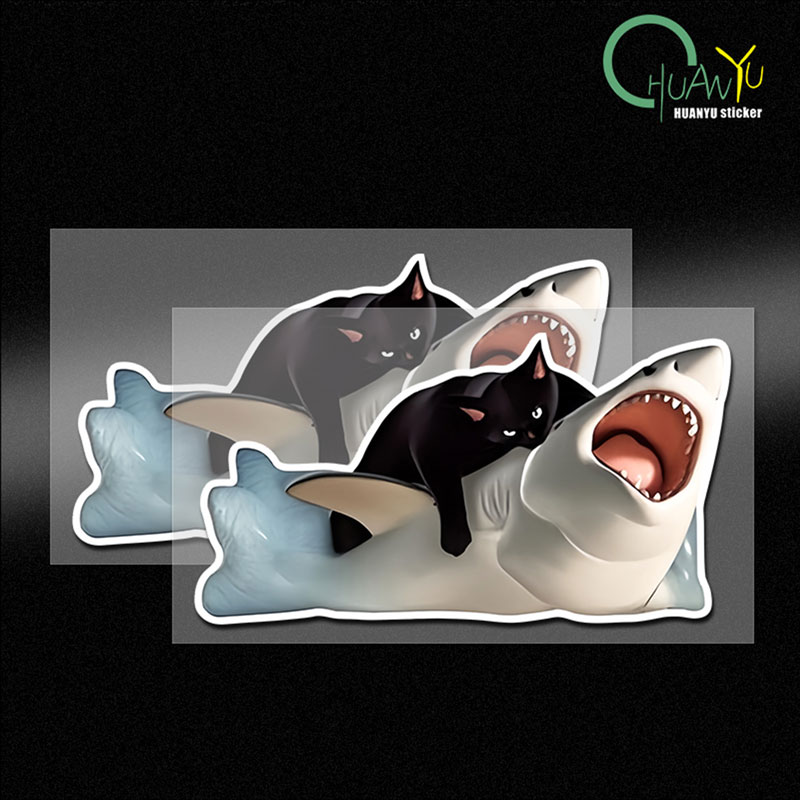 Motorcycle Gear Equipment - RETLPER Reflective Sticker Black Cat Suppressing