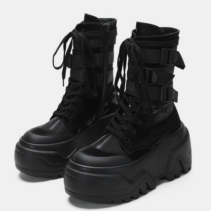 Motorcycle Gear Pants - Hot Fashion Women Chunky Platform Motorcycle