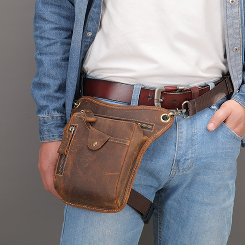 Motorcycle Gear Bag - Vintage Men Waist Fanny Pack Drop