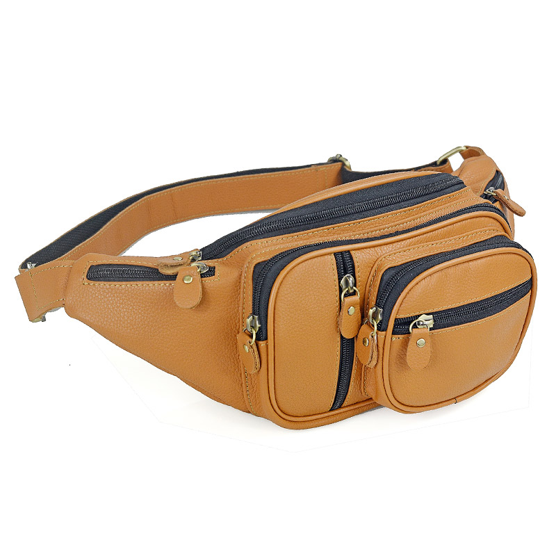 Men Genuine Leather Waist Pack - Motorcycle Gear Bag recension och pris