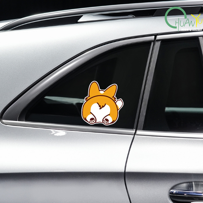 Car Cartoon Car Sticker Corgi  - Motorcycle Gear Helmets recension och pris