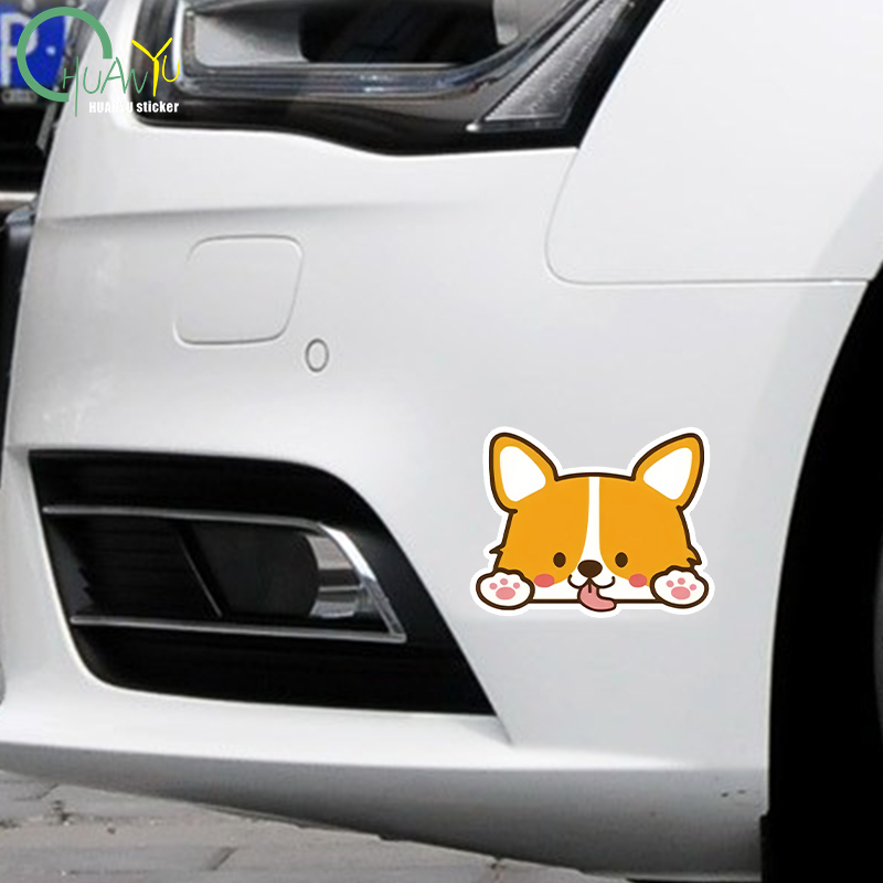 Car Cartoon Car Sticker Corgi  - Motorcycle Gear Helmets recension och pris