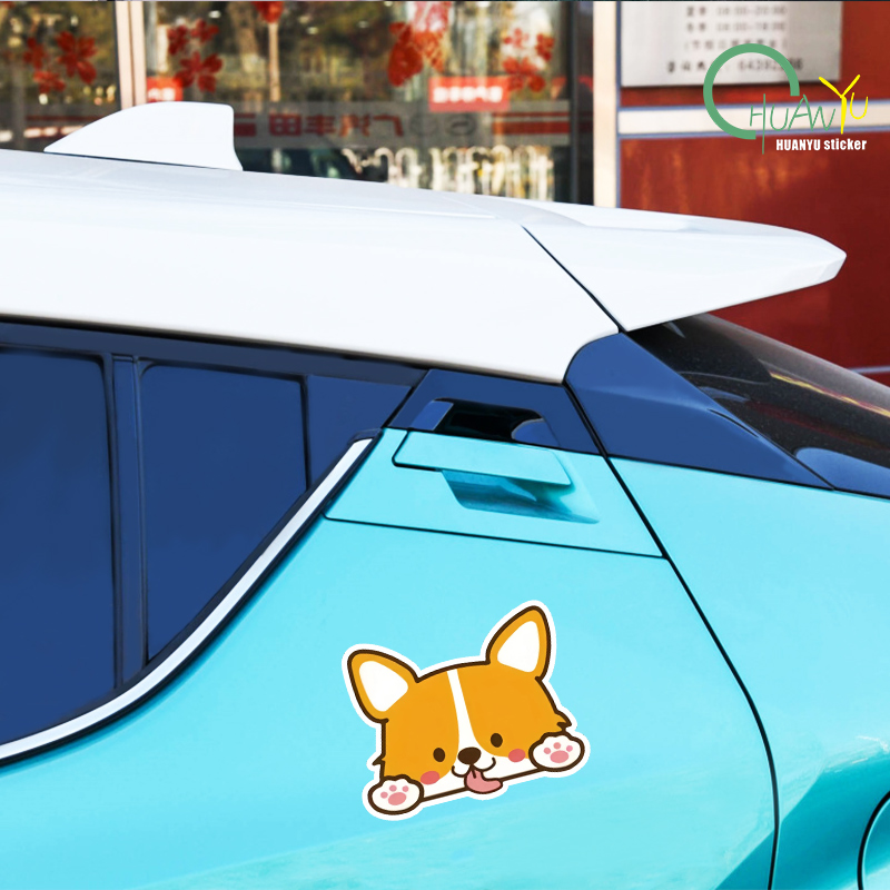 Car Cartoon Car Sticker Corgi  - Motorcycle Gear Helmets recension och pris