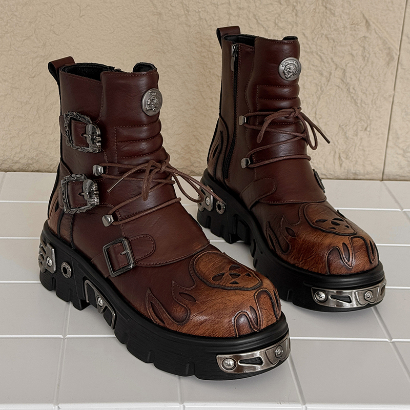 Men Height Increasing Punk Sty - Motorcycle Gear Pants recension och pris